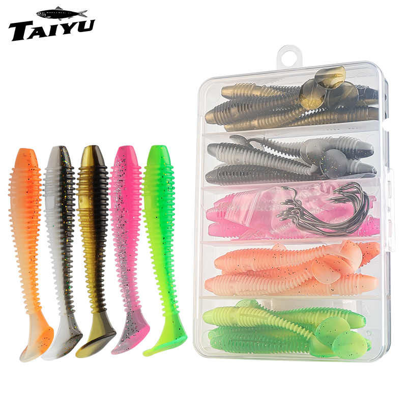 Fishing Lure Soft Plastic - TAIYU 25/35pcs/Set Soft Fishing Lure Set